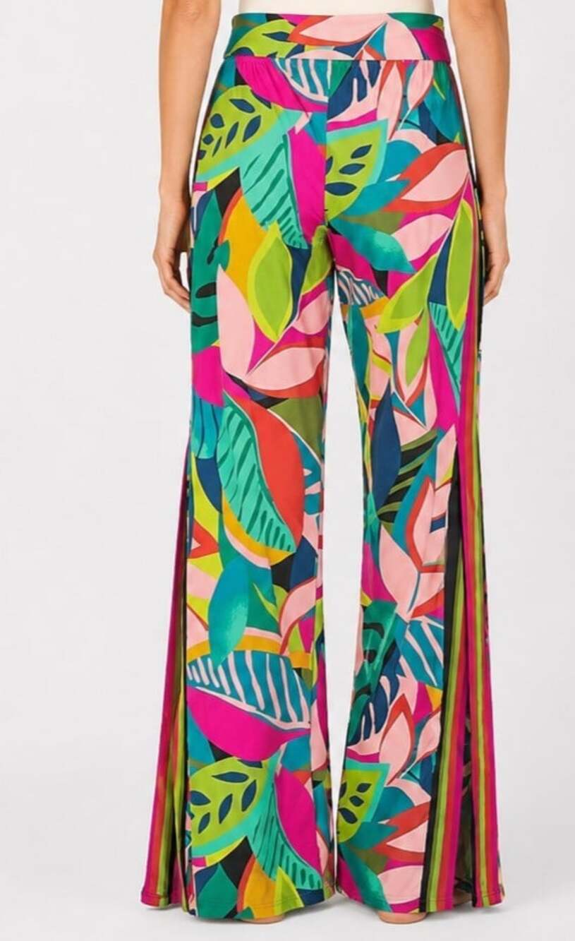 TRINA TURK Rainforest Beach Pants Wide Leg Swimsuit Cover Up Pants L NWT $162 - Picture 3 of 8